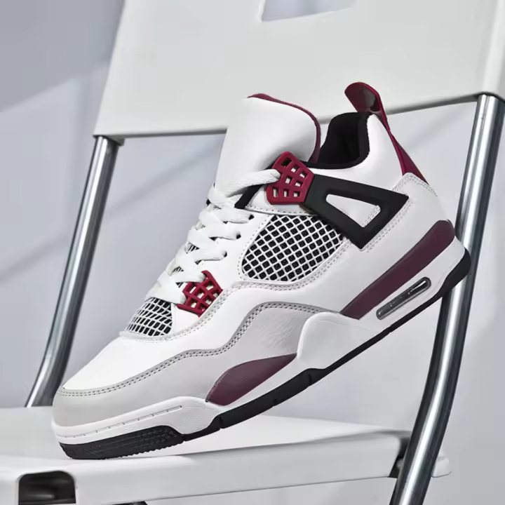 2025 nuevos zapatos acolchados de aire zapatillas para parejas 4 generaciones de zapatillas de baloncesto zapatillas transpirables - 1