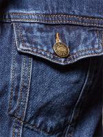 Chaqueta vaquera desgastada informal para hombre, abrigo con solapa de estilo callejero con múltiples bolsillos - details 2