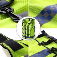 Chaleco Reflectante de Malla Vestido de Seguridad Nocturna para Ciclismo con Múltiples Bolsillos - details 6