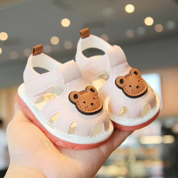 Sandalias de Suela Suave Antideslizantes para Bebés de 0-2 Años Zapatos de Cabeza de Dibujos Animados para Niños y Niñas - 1