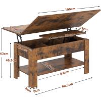 Mesa de Almacenamiento Oculto Regulable en Altura 3 en 1 Multifunción Diseño Blanco - details 27