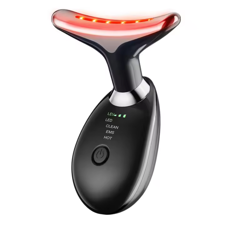 Dispositivo para Eliminar Arrugas y Reafirmar el Cuello con Luces LED de Scttomon Masajeador Facial de Doble Mentón con Tres Usos - 1