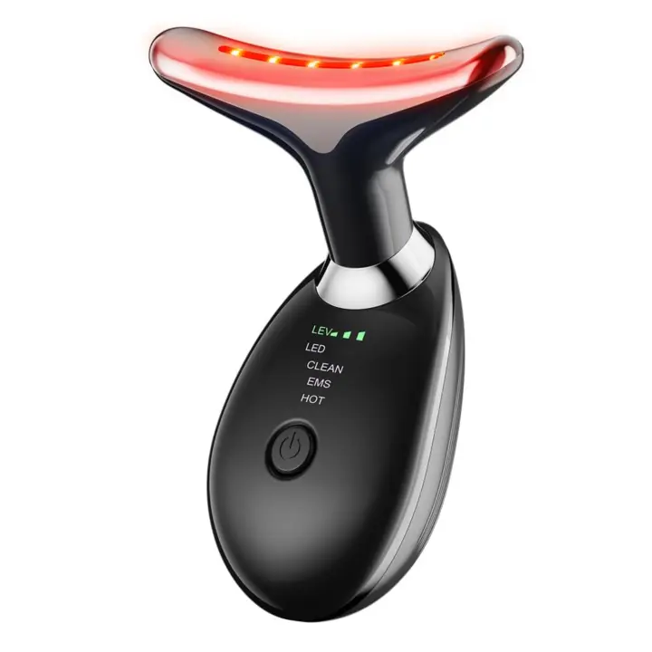 Dispositivo para Eliminar Arrugas y Reafirmar el Cuello con Luces LED de Scttomon Masajeador Facial de Doble Mentón con Tres Usos - 1