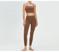 Mallas sin costuras de cintura alta para mujer, pantalones elásticos de Yoga, ropa de gimnasio informal - details 3