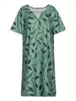 Vestido de talla grande para mujer, novedad de verano 2025, vestido con estampado y cuello en V, vestidos tipo Jersey sueltos - details 2