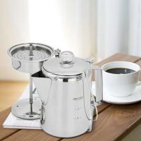 Cafetera para acampar con filtro de acero inoxidable para exteriores, cocina casera, 9 tazas, 1,2 litros - details 0