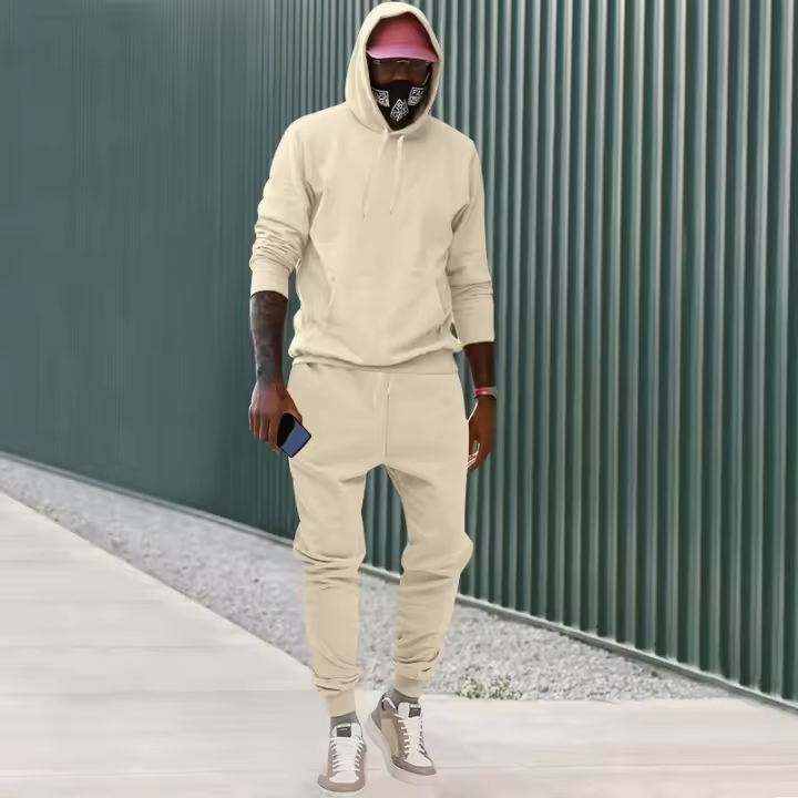 Sudadera con capucha de color id informal para hombre, ropa deportiva europea y americana - 1