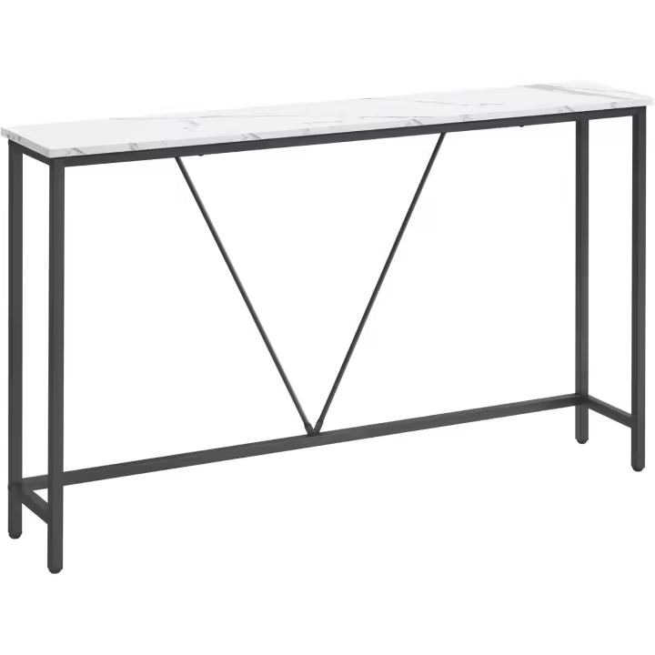 Mesa de Entrada de Acero Estable Estilo Industrial para Dormitorio, Sala, Madera de Ingeniería Aleada, 120 x 23 x 74 - 1