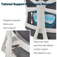 Respaldo Adaptativo, Mesa y Silla de Escritorio de Alto Respaldo con Reposabrazos 4D, Profundidad de - details 2