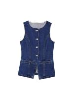 Chaqueta Denim de Verano 2025 para Mujer Cuello Redondo, Camisa de Moda Sólida, Vestido de Calle Elegante, Ropa al Aire Libre - details 3