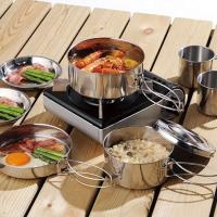 Juego de utensilios para acampar, villa para picnic, utensilios de cocina con ollas, sartenes, botellas de agua para senderismo y viajes, 8 piezas - details 2
