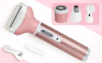 Maquinilla de afeitar eléctrica para mujer 4 en 1, maquinillas de afeitar corporales indoloras recargables y removedor de vello facial para bikini, piernas, cuerpo, cara, axilas, indoloras, recargables, portátiles, afeitadoras corporales para mujer - details 2