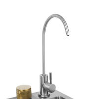 Fregadero de cocina doble integrado, fregadero de acero inoxidable con cascada, 4 modos de agua, 75x35x21 cm - details 11