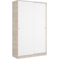 2 Puertas correderas, Natural Y Blanco Brillante, 120x204x50cm - details 5