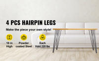 SucceBuy Patas de mesa con horquilla, patas de escritorio negras, patas de muebles resistentes de acero al carbono para banco, escritorio, mesa de comedor, sillas - Decoración del hogar DIY - details 0