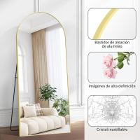 Espejo de Pie Curvado Grande Espejos de Pared con Marco de Oro Aluminio 161 x 52 cm - details 46