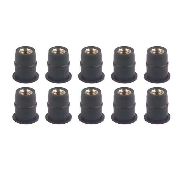 Tuercas de pozo de goma piezas, 10 M5, 5mm/0.2in, métricas, para parabrisas de motocicletas - 1