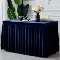 Mantel de Terciopelo Rectangular 1Pc para Eventos de Boda y Fiesta Cubierta de Mesa de Conferencia y Exhibición Blanco/Negro - details 18
