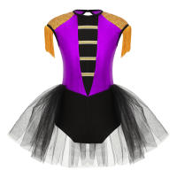 Disfraz de mago de maestro de ceremonias de circo para niñas, leotardo de lentejuelas de manga larga, tutú, vestido de juego de rol para fiesta temática de Halloween - details 2