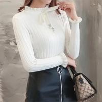 Suéteres Dulces con Volantes para Mujer 2025 Moda Coreana Jerséis de Punto Ajustados con Cordones - details 4