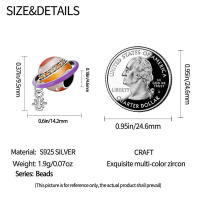 Pulsera de viaje de plata esterlina S925 con encantos de tierra para mujeres DIY de 3mm joyería fina de cumpleaños regalo con cuentas de zirconia y piedra natural - details 1