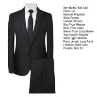 Conjunto de Pantalones y Abrigo para Hombre Traje de Negocios Ajustado de Manga Larga con Correa y Botones Únicos - details 19