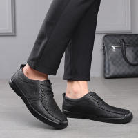 Los mocasines de cuero de vaca con cordones informales de negocios para hombre son cómodos y livianos - details 3