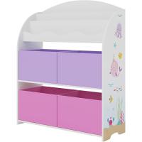Estantería para Niños de 3 Niveles y 4 Cajas Diseño de Dinosaurio Verde/Amarillo - details 6