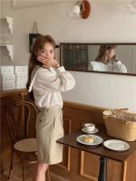 Blusa de verano para mujer, camisa de primavera, blusa para mujer, Blusas largas de gasa, informales, elegantes, Vintage, de manga larga, holgada de gran tamaño, blanca - details 5