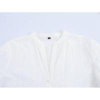 mujer Primavera 2025, moda, camisa bordada con agujeros, botón frontal, manga larga, cuello en V, blusa blanca, blusas 2025, moda, agujeros, botón, manga, cuello en V, blusa, - details 2