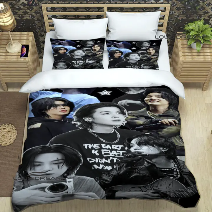 Exquisito Conjunto de Cama SUGA Jeon Jung Kook Funda de Edredón, Almohada, Colchón de Lujo para Camas - 1