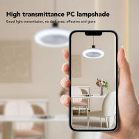 Ventilador de techo con luz LED - Base E27/E26 disponible - Ahorro de energía con mando a distancia - Velocidad del viento ajustable brillo - Adecuado para sala de estar, dormitorio, sala de estudio - details 1