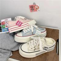 Zapatillas blancas de lona informales para mujer Altura creciente con plataforma - details 1