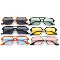 Gafas De Sol cuadradas con montura pequeña para mujer, gafas De Sol De lujo a la moda De diseñador De marca para mujer, gafas De Sol Vintage huecas De leopardo azul - details 0