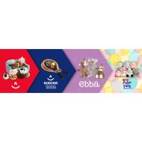 An image banner for Aurora Plush, Aurora Toys, ebba plush baby toys, and the palm pals collection
