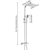 Mezclador de ducha expuesto termostático, baño de lluvia, juego cuadrado grande cromado, 30/40cm - details 1