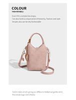 Bolso tejido de moda, bolso cubo de gran capacidad, bolso mensajero casual versátil para viajeros. - details 19