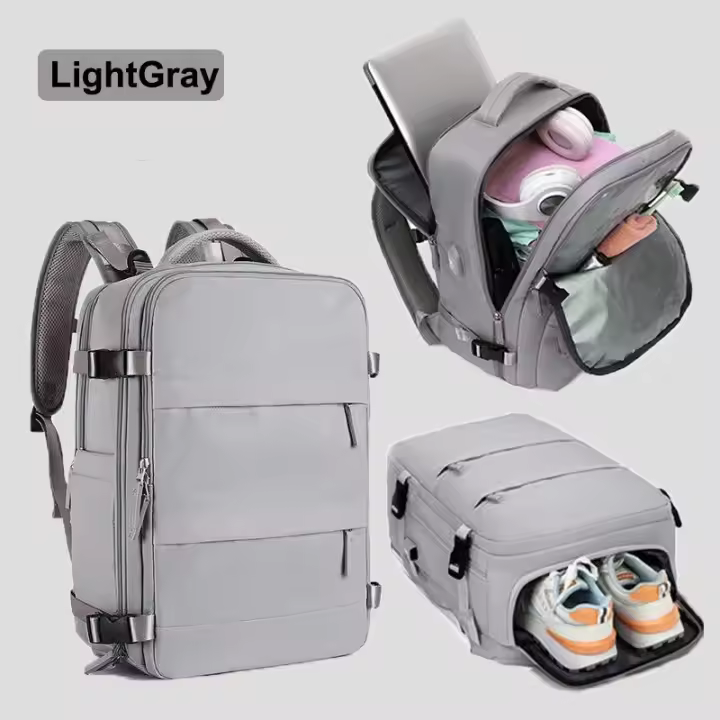 Mochila de viaje para mujer, deportes al aire libre impermeable, bolsa para portátil, mochila de transporte, multifuncional, viajes de negocios, clasificación en húmedo y seco, mochila escolar de gran capacidad - 1