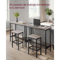 Juego de Mesa y Taburetes de Bar, Mesa de Desayuno con 2 taburetes, Marco de Acero, Industrial, Marrón Rústico y Negro Tinta LBT218B01 - details 11