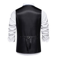 Chaleco de Traje Slim Fit para Hombres Nuevo Arrival Accesorios de Cadenas de Moda Casual Vintage Para Fiesta de Boda Material Exterior de Poliéster - details 12