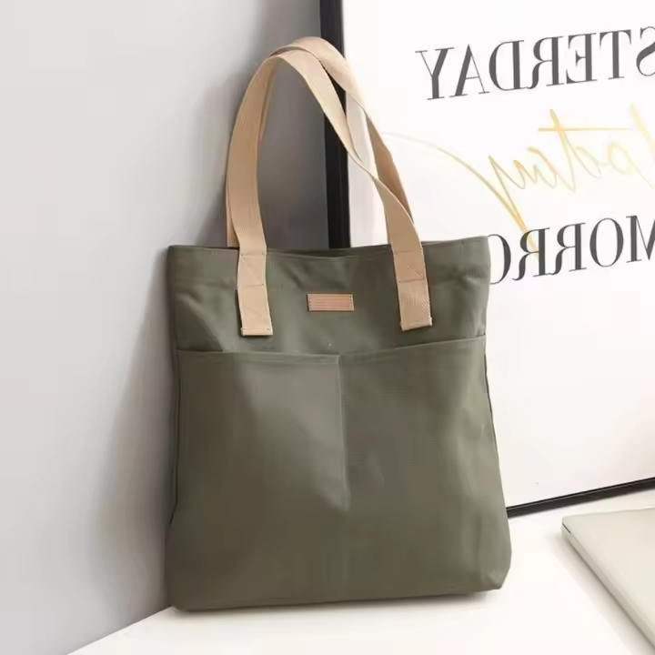Bolso De Hombre Para Mujer En Lona Gran Capacidad Con Hilo De Costura Bolsa Práctica Y Conveniente Para La Comunicación Diaria - 1