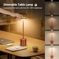 Lámpara de mesa LED con Sensor táctil de Metal clásico, lámpara de escritorio, 3 colores, barra de luz ambiental creativa, decoración de habitación, luz nocturna recargable - details 0