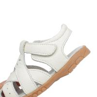 Sandalias planas de piel auténtica con punta cerrada para niños y niñas, zapatos de verano, suaves - details 6