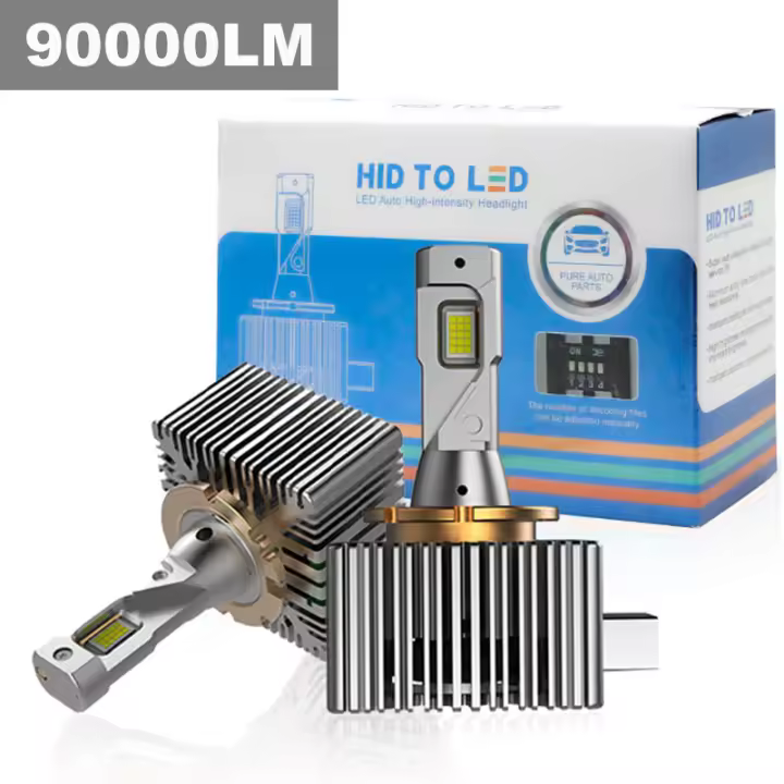 Bombillas LED para faros delanteros de coche D3S D3R D3C, Canbus 90000LM de luz blanca, reemplazo HID de xenón de 6000K, un par - 1