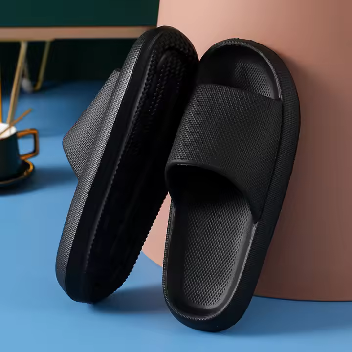 Pareja interior hogar baño antideslizante zapatillas de suela blanda. - 1