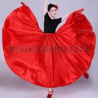 Vestido largo brillante de satén de 360 ​​grados, Tre de bailarines de festivales tradicionales, trajes de baile de tango flamenco gitano femenino - details 3