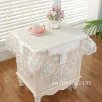 Rectángulo bordado de terciopelo de oro blanco, lujosa funda para mesa de comedor, mantel, corte, ENCE, TV, tocador, juego Antip - details 7