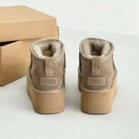 Botas de nieve de invierno de piel para mujer, tobilleras cómodas, estilo de moda de diseñador de lujo - details 3
