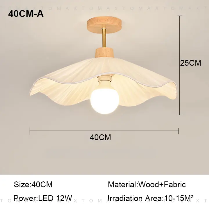 TOMAXIN-Lámpara de techo de tela de 60CM, lámpara colgante, comedor, dormitorio, pasillo, estilo de madera, tres colores - 1
