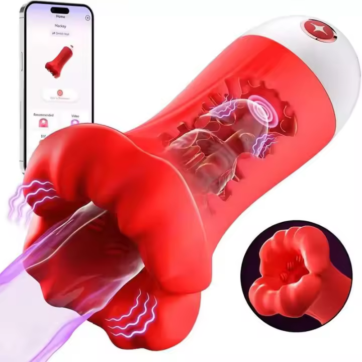 Taza masturbadora vibratoria automática para morder, mamada, tres motores, estructura de garganta, Juguetes sexuales para adultos para hombres - 1